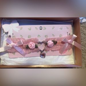 Pink Lace Hot Topic Heart Choker